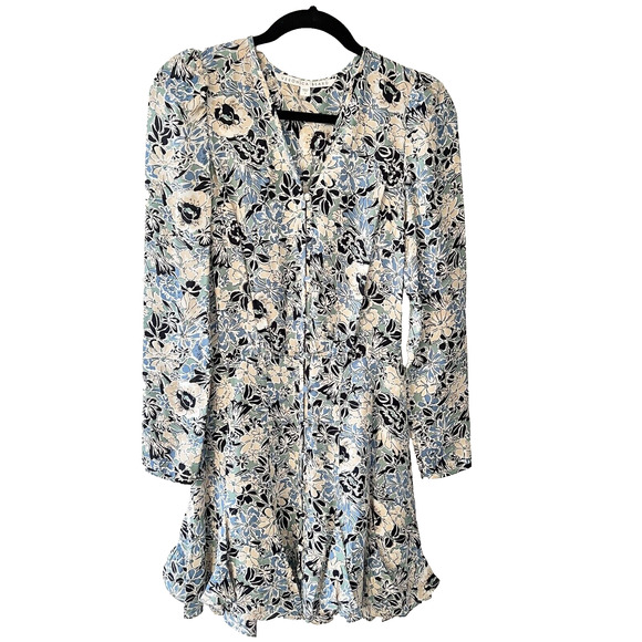 Veronica Beard Riggins Floral Silk Button Front Shift Dress- Size 0 (XS) - Picture 3 of 13